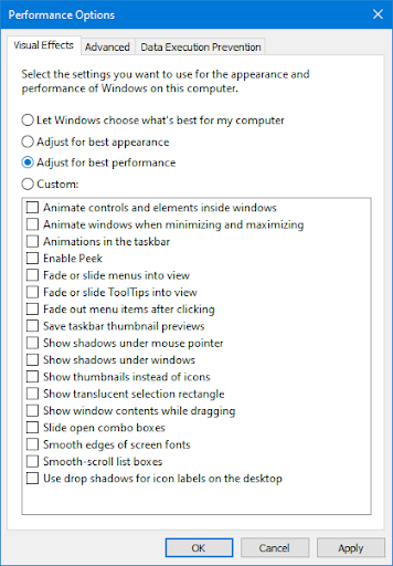adjust best performance